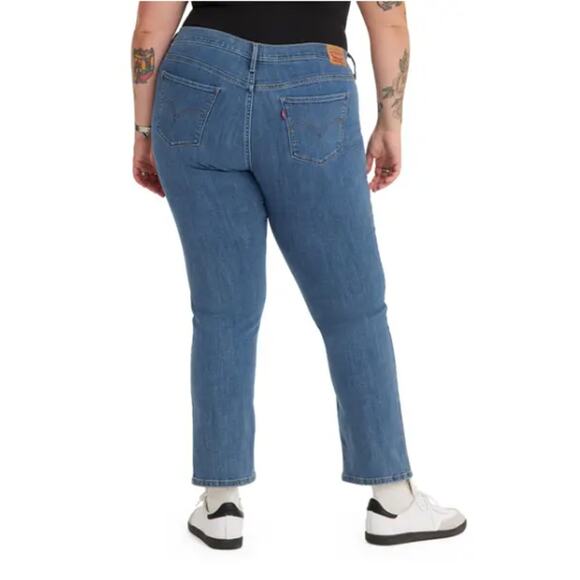 Levi's Blue Denim Classic Straight Jeans Plus Size 22W - Picture 2 of 12